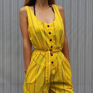 💛💛VINTAGE STRIPED YELLOW JUMPSUIT💛💛